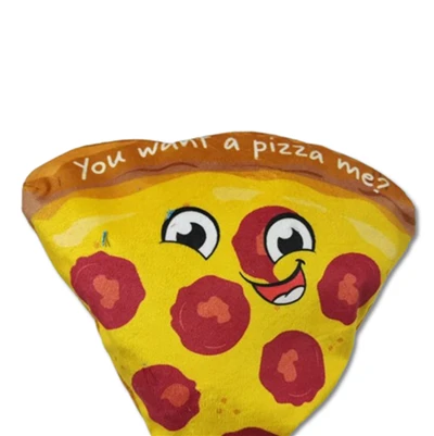 Pipande fyllda plyschpizza Slice Pet Hundleksaker